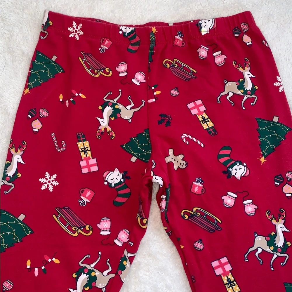 Children’s Place Christmas Holiday Red Leggings EUC Large 10/12